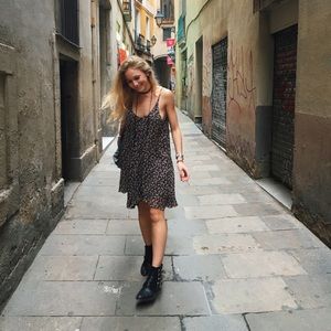 Planet Blue Flower Print Mini Dress